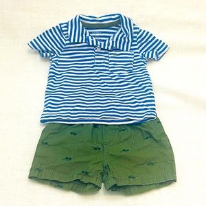 Carter’s Baby Boy 2 Piece set Polo and Shorts SIZE 6 months preloved 💕